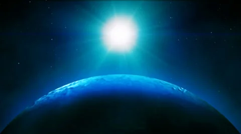 Planet Earth with Big Light - Planet Erde mit großem Light, Sonnenaufgang HD Stock Footage 37080010
