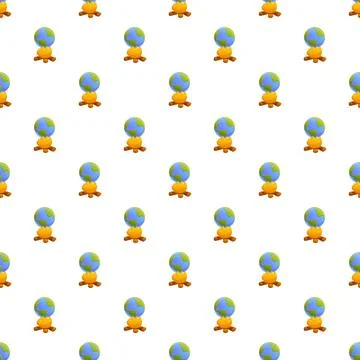 Planet earth burning on bonfire pattern Stock Illustration