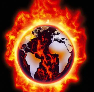 Planet earth burning Stock Illustration