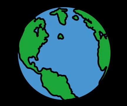 Planet earth. Cartoon. Vector Stock Illustration