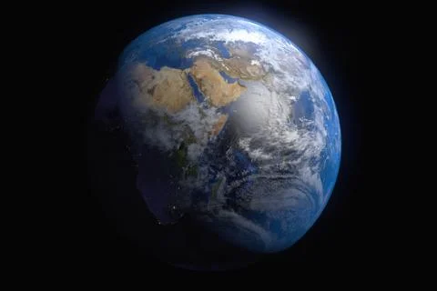 Planet Earth with Clouds and Atmosphere. Africa View Stock Illustration
