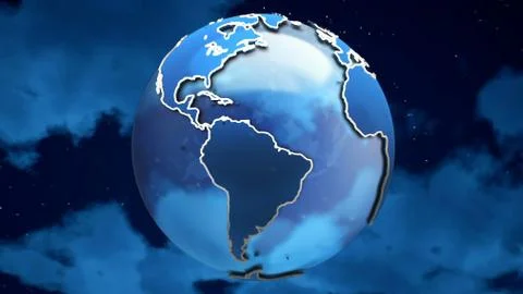 Planet Earth on the clouds background. Stock Illustration