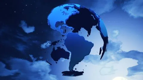 Planet Earth on the clouds background. Stock Illustration