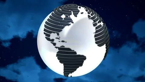 Planet Earth on the clouds background. Stock Illustration