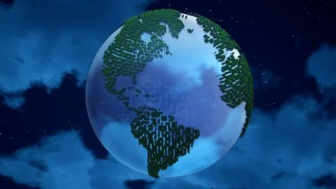 Planet Earth on the clouds background. Stock Illustration