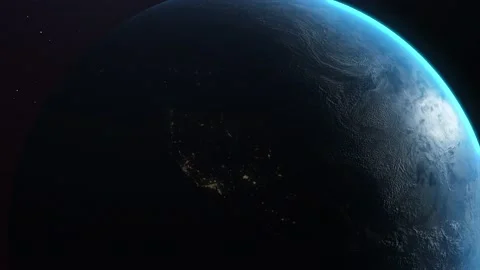 Planet earth coming out from off Vídeo Stock 218261809