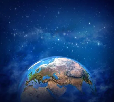 Planet Earth in cosmic space Stock Illustration