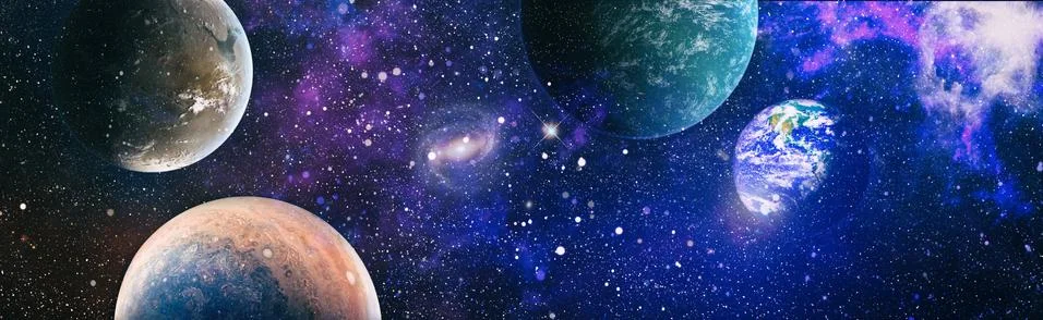 Planet Earth in dark outer space. View of the earth from the moon. Elements o Ilustração Stock