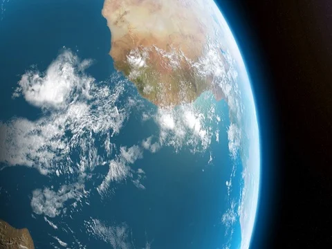 Planet earth in the daylight, focusing on the central equator region. Stock Footage