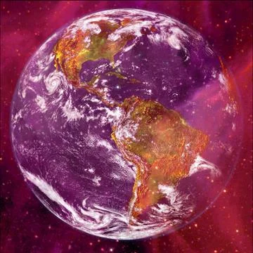 Planet Earth in deep space. Elements of this image furnished by NASA Illustrazione stock