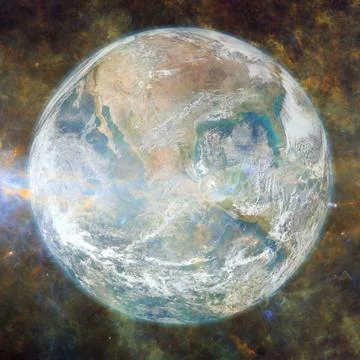 Planet Earth in deep space. Elements of this image furnished by NASA Illustrazione stock