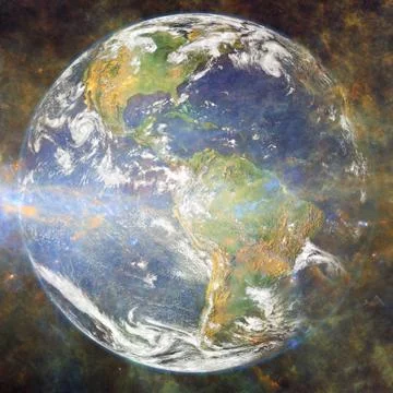 Planet Earth in deep space. Elements of this image furnished by NASA Stockillustratie