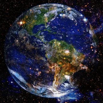 Planet Earth in deep space. Elements of this image furnished by NASA Stockfoto's