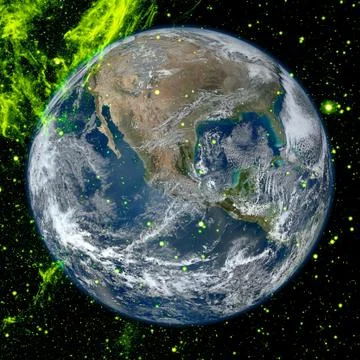Planet Earth in deep space. Elements of this image furnished by NASA Stock Photos