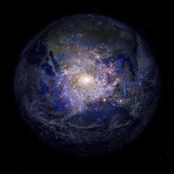 Planet Earth in deep space. Elements of this image furnished by NASA Stockfoto's