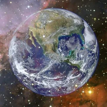 Planet Earth in deep space. Elements of this image furnished by NASA Stockfoto's