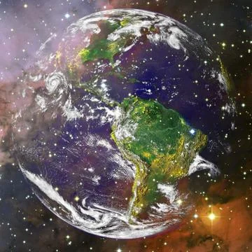 Planet Earth in deep space. Elements of this image furnished by NASA 写真素材