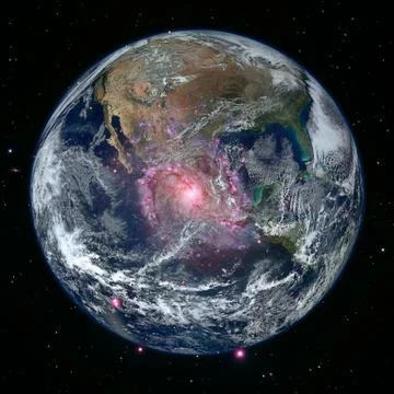 Planet Earth in deep space. Elements of this image furnished by NASA 写真素材