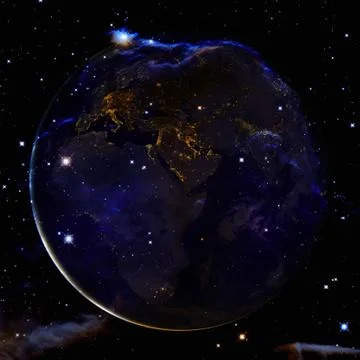Planet Earth in deep space. Elements of this image furnished by NASA Stock Photos