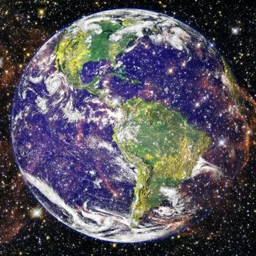 Planet Earth in deep space. Elements of this image furnished by NASA 写真素材