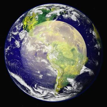 Planet Earth in deep space. Elements of this image furnished by NASA Stockfoto's