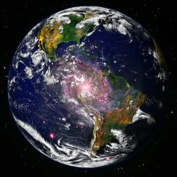Planet Earth in deep space. Elements of this image furnished by NASA 库存照片