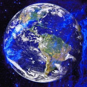 Planet Earth in deep space. Elements of this image furnished by NASA 스톡 사진