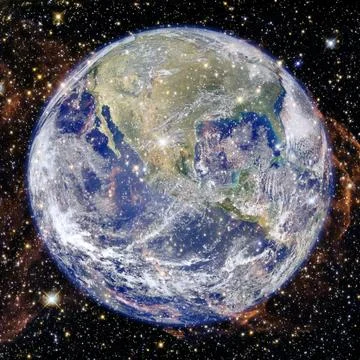 Planet Earth in deep space. Elements of this image furnished by NASA 스톡 사진
