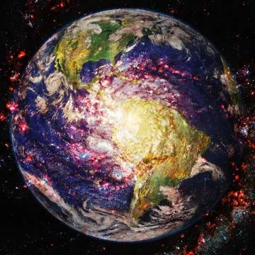 Planet Earth in deep space. Elements of this image furnished by NASA 스톡 사진