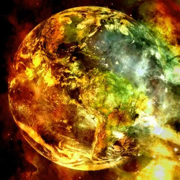 Planet Earth in deep space. Elements of this image furnished by NASA 写真素材