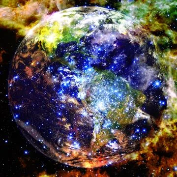 Planet Earth in deep space. Elements of this image furnished by NASA Stock Photos