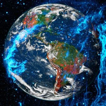 Planet Earth in deep space. Elements of this image furnished by NASA Foto stock