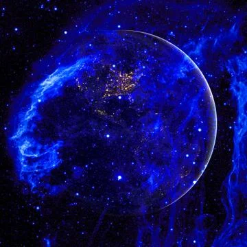 Planet Earth in deep space. Elements of this image furnished by NASA Foto stock