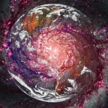Planet Earth in deep space. Elements of this image furnished by NASA 写真素材