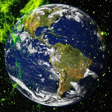 Planet Earth in deep space. Elements of this image furnished by NASA Stock Photos