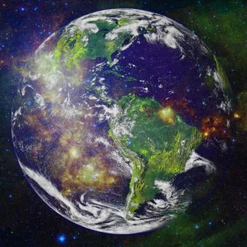 Planet Earth in deep space. Elements of this image furnished by NASA Foto stock