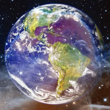 Planet Earth in deep space. Elements of this image furnished by NASA Foto stock