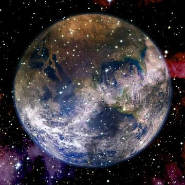 Planet Earth in deep space. Elements of this image furnished by NASA 库存照片