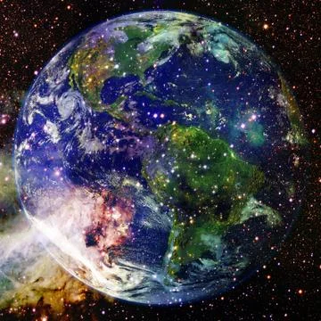 Planet Earth in deep space. Elements of this image furnished by NASA 库存照片