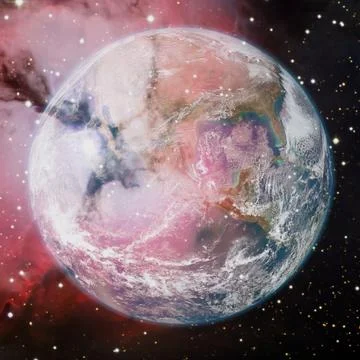 Planet Earth in deep space. Elements of this image furnished by NASA Foto stock