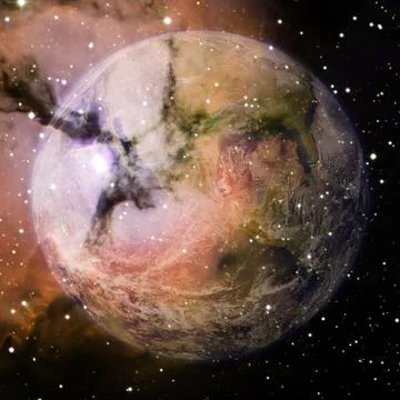 Planet Earth in deep space. Elements of this image furnished by NASA Stockfoto's