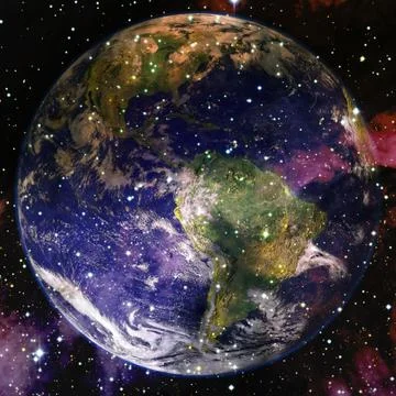 Planet Earth in deep space. Elements of this image furnished by NASA Stock Photos