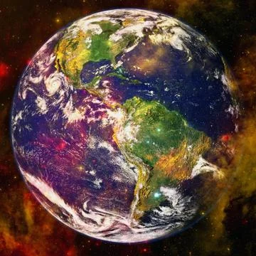 Planet Earth in deep space. Elements of this image furnished by NASA 写真素材
