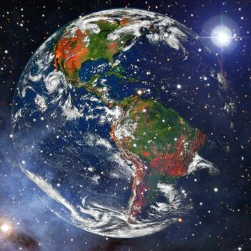 Planet Earth in deep space. Elements of this image furnished by NASA Stock Photos
