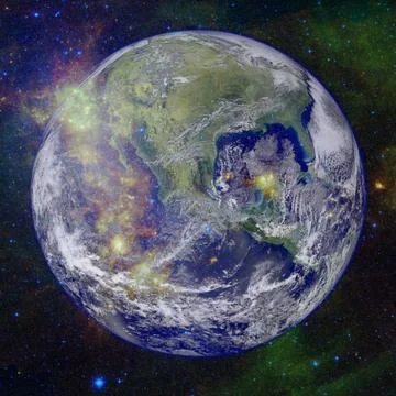 Planet Earth in deep space. Elements of this image furnished by NASA 库存照片