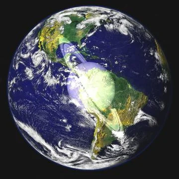Planet Earth in deep space. Elements of this image furnished by NASA 写真素材
