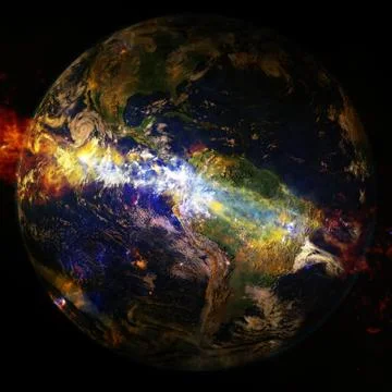 Planet Earth in deep space. Elements of this image furnished by NASA 写真素材