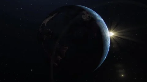Planet Earth in deep space Stock Footage 253514514