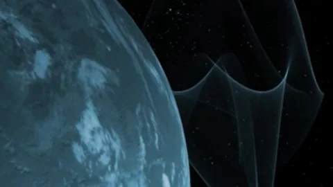 Planet Earth in Deep Space with Nebula Aurora Waves 库存影片 333919242