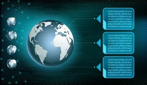 Planet Earth on the digital technology background Stock Illustration